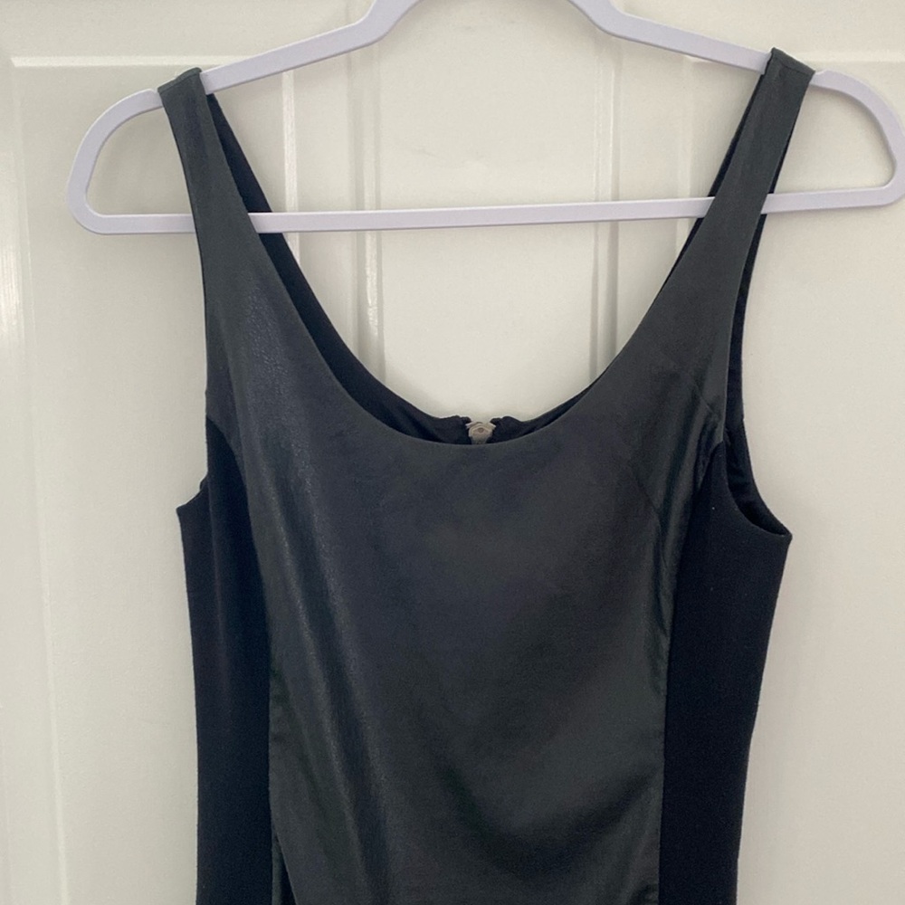 Free People Black Faux Leather Stretch Mini Dress. Size Small
